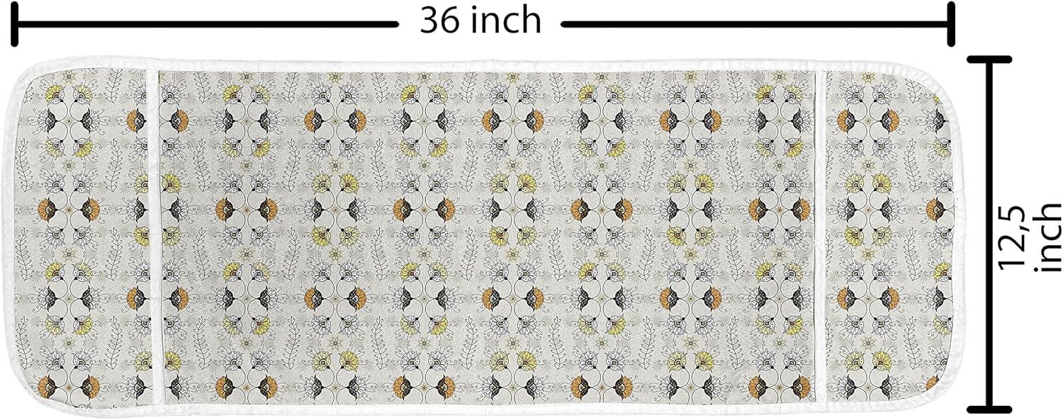 imageAmbesonne Valentines Day Microwave Oven Cover Endless Eternal Love Hand Drawn Hearts in Stripe Row Image Water Resistant Organizer with Pockets for Kitchen 36 x 12 Pale Pink and BlackPale Grey Marigold