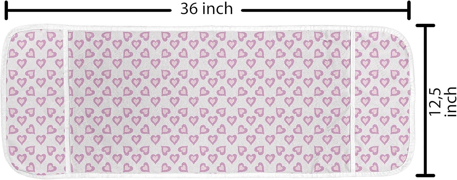 imageAmbesonne Valentines Day Microwave Oven Cover Endless Eternal Love Hand Drawn Hearts in Stripe Row Image Water Resistant Organizer with Pockets for Kitchen 36 x 12 Pale Pink and BlackLavender Purple