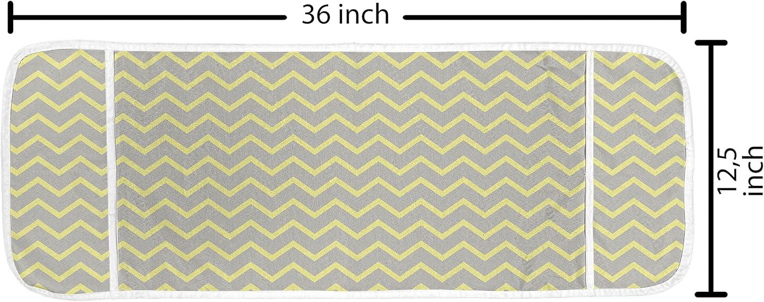 imageAmbesonne Valentines Day Microwave Oven Cover Endless Eternal Love Hand Drawn Hearts in Stripe Row Image Water Resistant Organizer with Pockets for Kitchen 36 x 12 Pale Pink and BlackPale Grey and Mustard