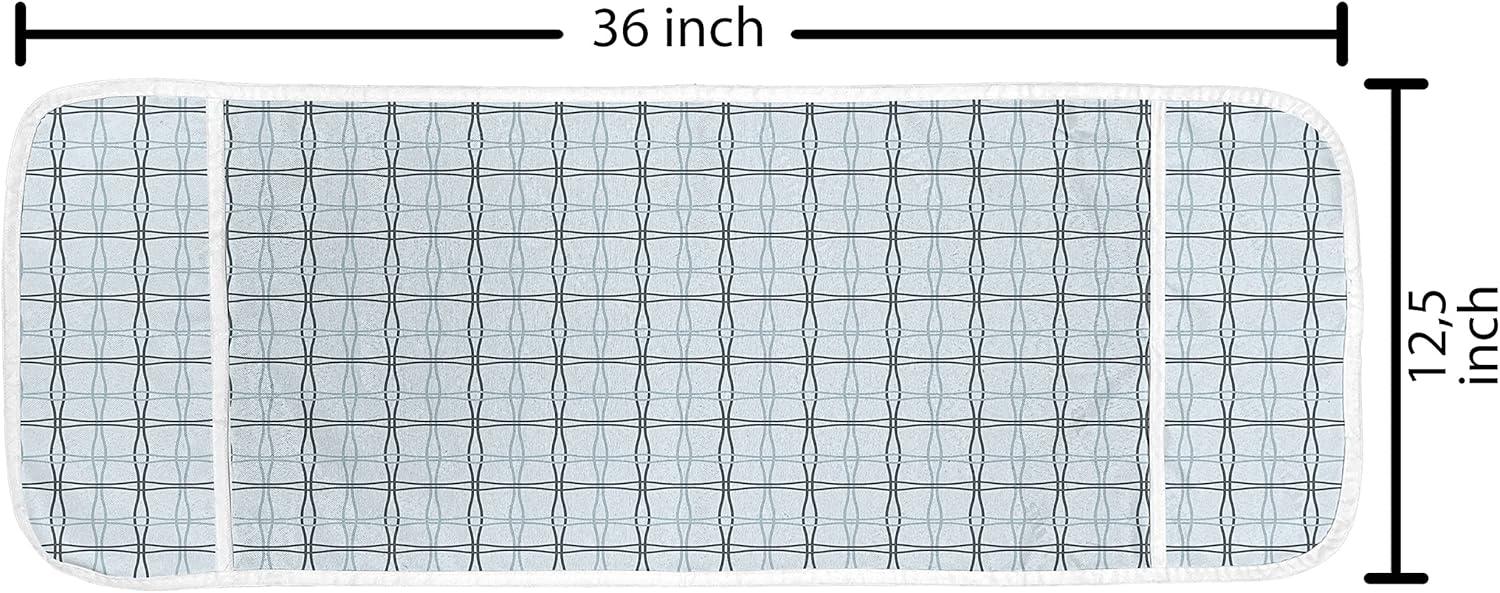 imageAmbesonne Valentines Day Microwave Oven Cover Endless Eternal Love Hand Drawn Hearts in Stripe Row Image Water Resistant Organizer with Pockets for Kitchen 36 x 12 Pale Pink and BlackAlmond Green Slate Blue