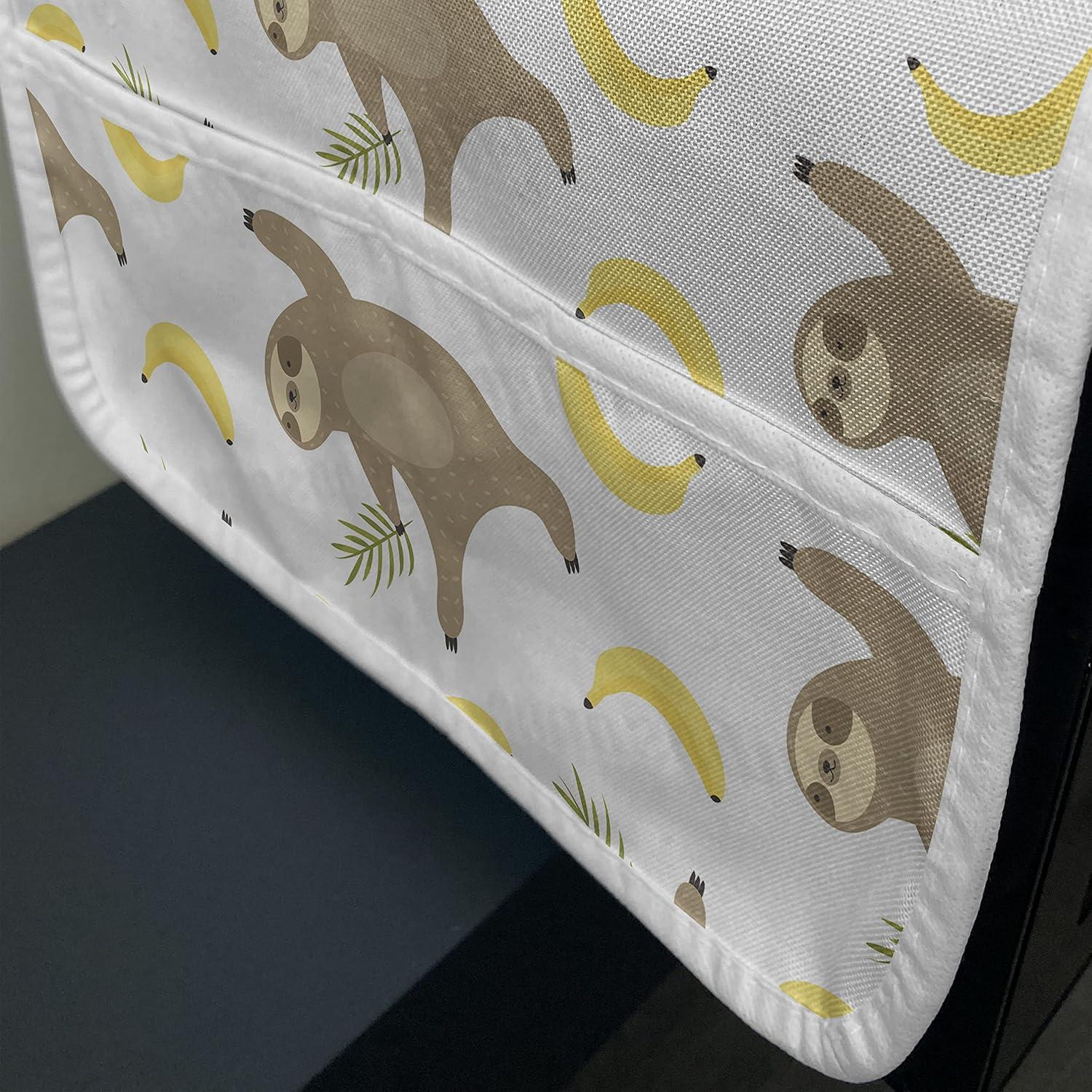 imageAmbesonne Valentines Day Microwave Oven Cover Pattern of Continuous Flying Hearts Birds Love is in the Air Water Resistant Organizer with Pockets for Kitchen 36 x 12 Blush and Pale Cadet BlueCocoa White Yellow