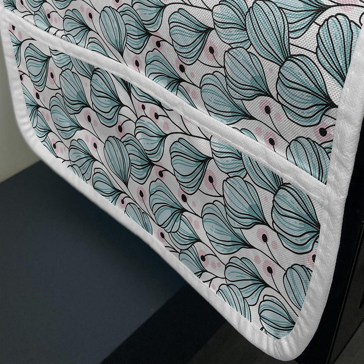 imageAmbesonne Valentines Day Microwave Oven Cover Pattern of Continuous Flying Hearts Birds Love is in the Air Water Resistant Organizer with Pockets for Kitchen 36 x 12 Blush and Pale Cadet BlueRose and Cadet Blue