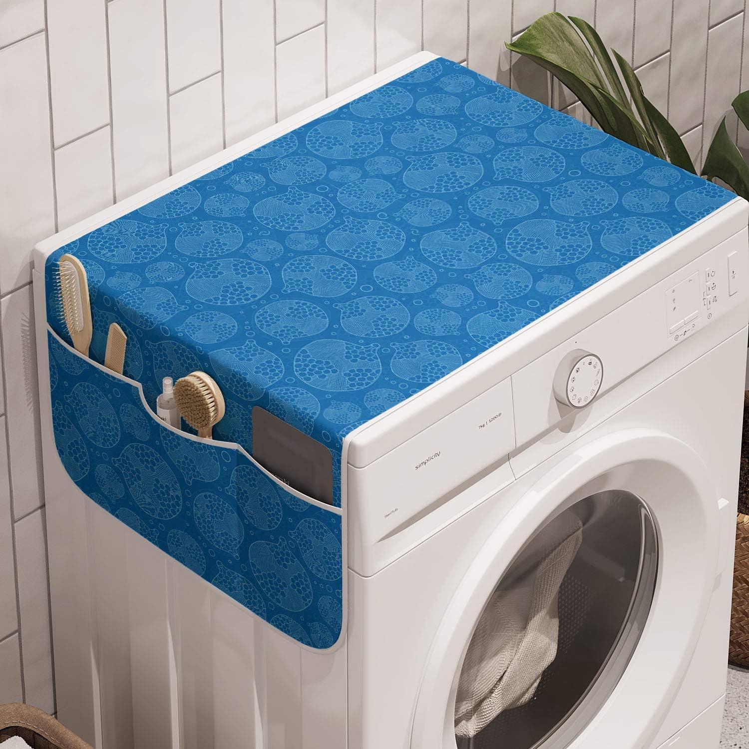 imageAmbesonne Valentines Day Microwave Oven Cover Pattern of Continuous Flying Hearts Birds Love is in the Air Water Resistant Organizer with Pockets for Kitchen 36 x 12 Blush and Pale Cadet BlueSea Blue Deep Sky Blue
