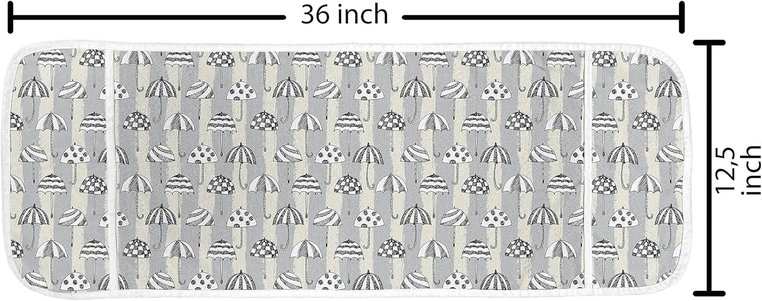 imageAmbesonne Valentines Day Microwave Oven Cover Pattern of Continuous Flying Hearts Birds Love is in the Air Water Resistant Organizer with Pockets for Kitchen 36 x 12 Blush and Pale Cadet BluePale Grey and Eggshell