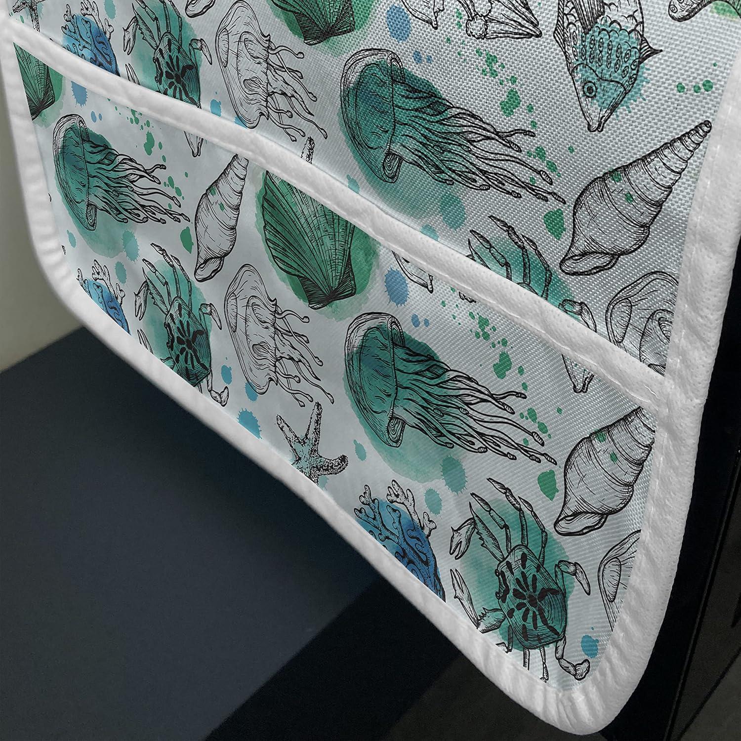imageAmbesonne Valentines Day Microwave Oven Cover Pattern of Continuous Flying Hearts Birds Love is in the Air Water Resistant Organizer with Pockets for Kitchen 36 x 12 Blush and Pale Cadet BlueSeafoam Deep Sky Blue