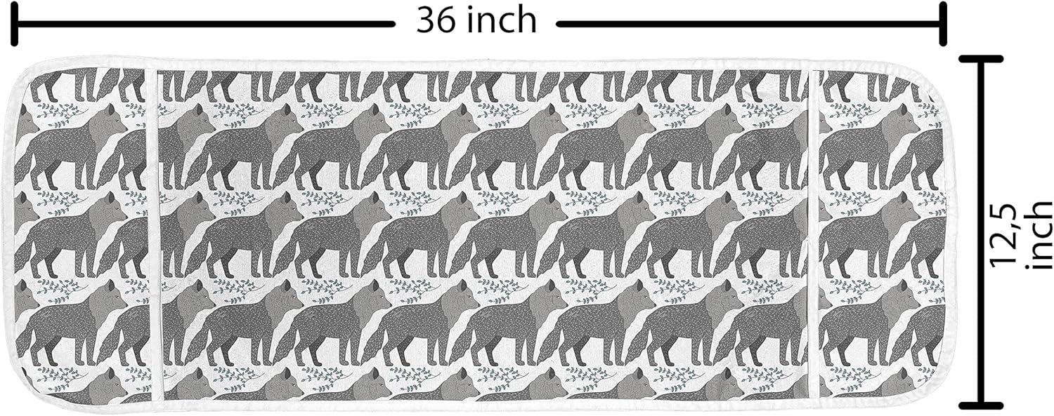imageAmbesonne Valentines Day Microwave Oven Cover Pattern of Continuous Flying Hearts Birds Love is in the Air Water Resistant Organizer with Pockets for Kitchen 36 x 12 Blush and Pale Cadet BlueDark Grey Cadet Blue