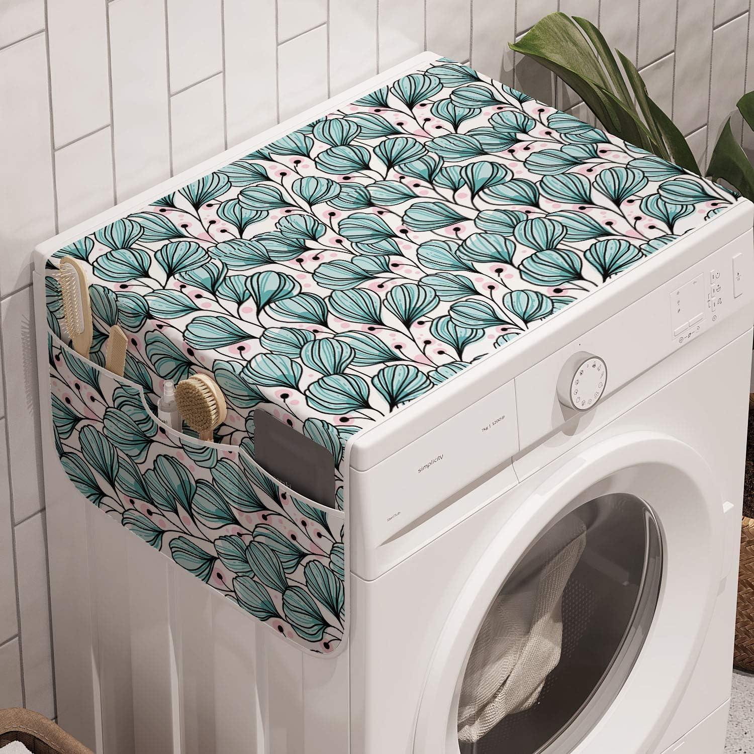 imageAmbesonne Valentines Day Microwave Oven Cover Pattern of Continuous Flying Hearts Birds Love is in the Air Water Resistant Organizer with Pockets for Kitchen 36 x 12 Blush and Pale Cadet BlueRose and Cadet Blue