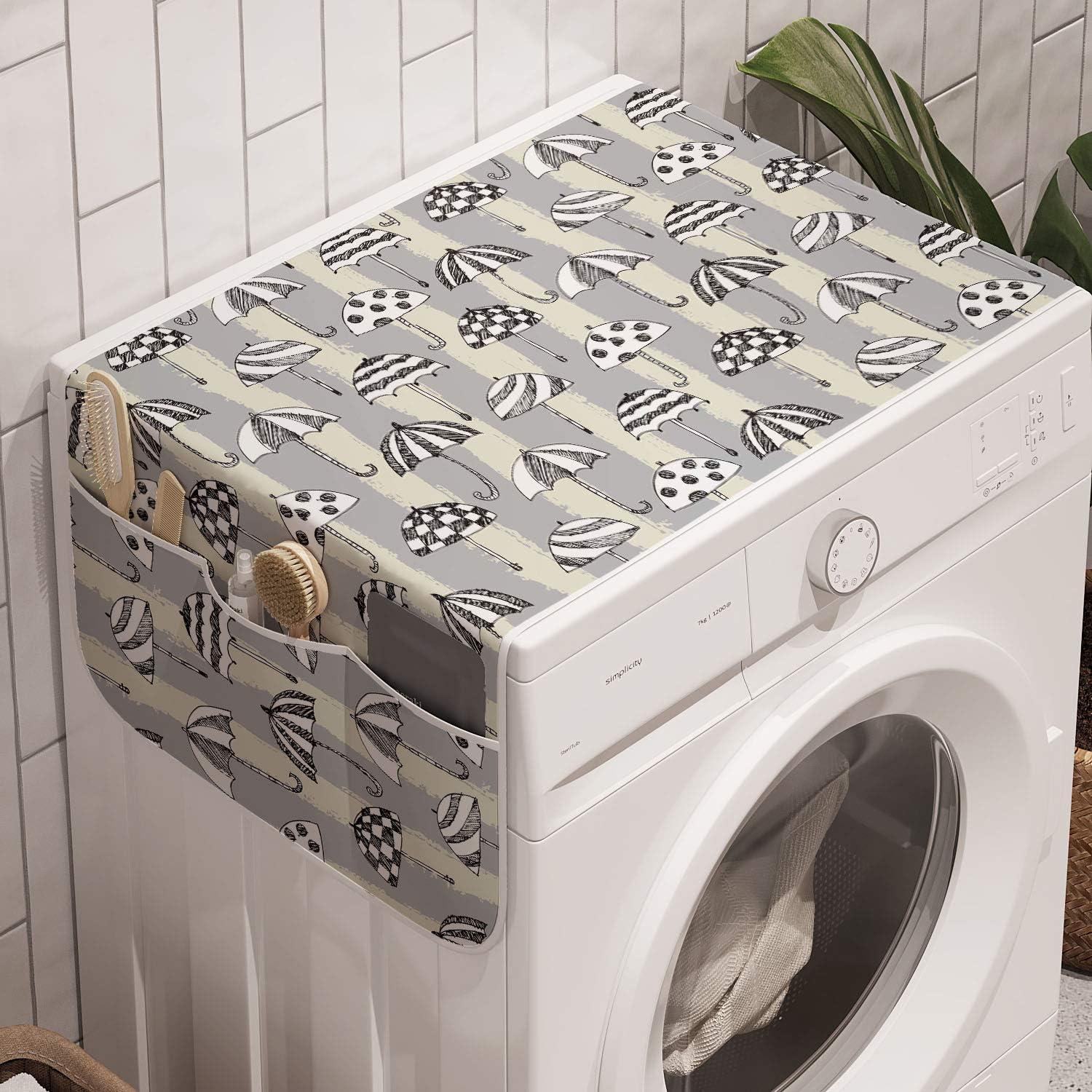 imageAmbesonne Valentines Day Microwave Oven Cover Pattern of Continuous Flying Hearts Birds Love is in the Air Water Resistant Organizer with Pockets for Kitchen 36 x 12 Blush and Pale Cadet BluePale Grey and Eggshell