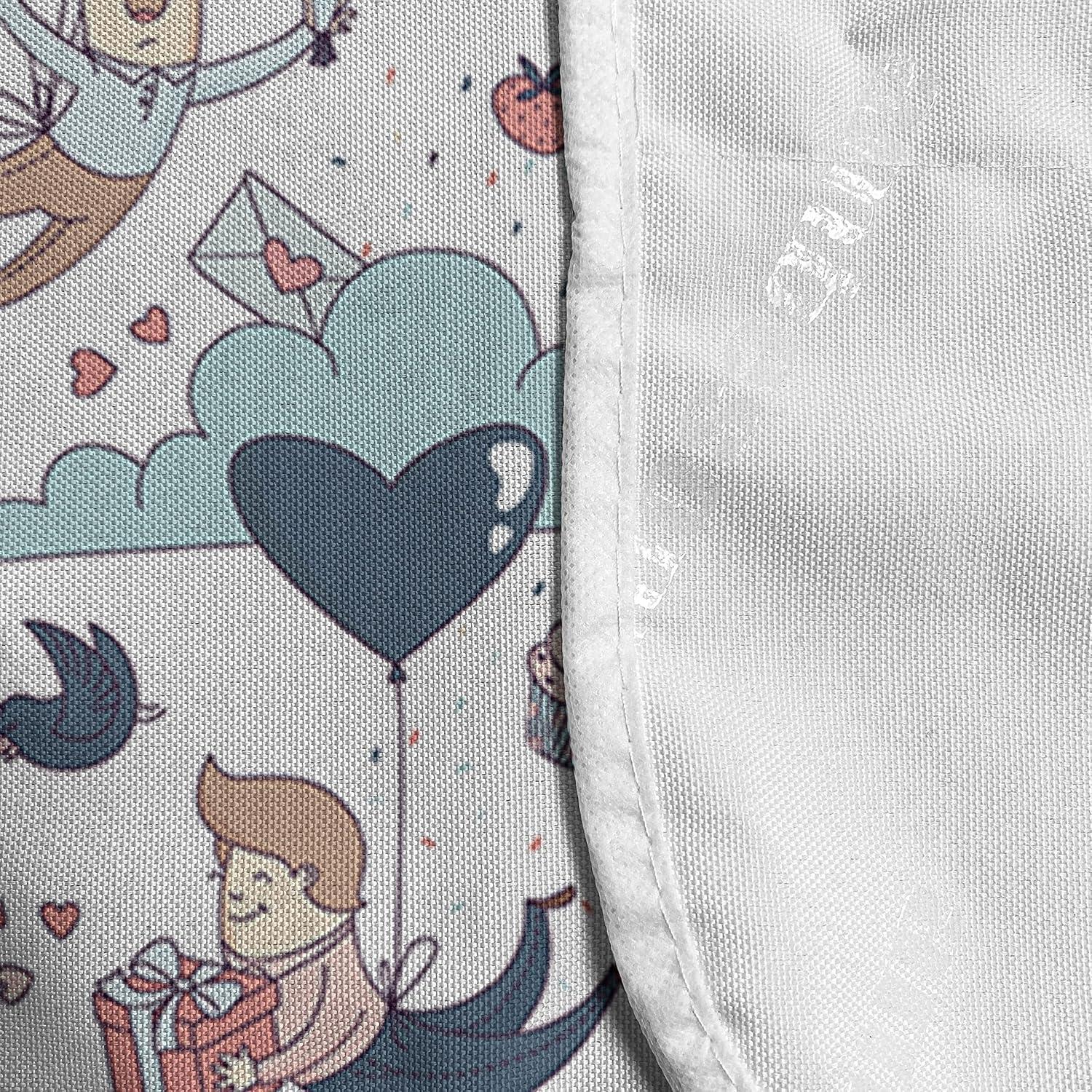 imageAmbesonne Valentines Day Microwave Oven Cover Pattern of Continuous Flying Hearts Birds Love is in the Air Water Resistant Organizer with Pockets for Kitchen 36 x 12 Blush and Pale Cadet BlueBlush and Pale Cadet Blue