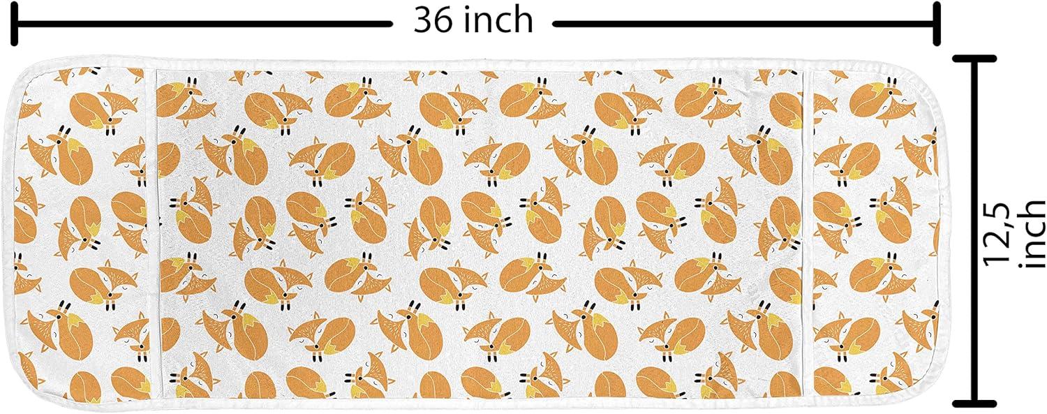 imageAmbesonne Valentines Day Microwave Oven Cover Pattern of Continuous Flying Hearts Birds Love is in the Air Water Resistant Organizer with Pockets for Kitchen 36 x 12 Blush and Pale Cadet BlueMarigold Earth Yellow