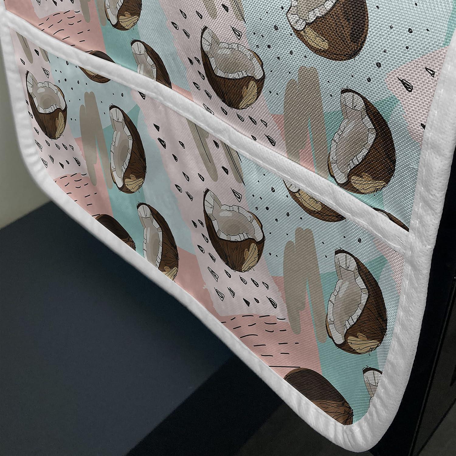 imageAmbesonne Valentines Day Microwave Oven Cover Pattern of Continuous Flying Hearts Birds Love is in the Air Water Resistant Organizer with Pockets for Kitchen 36 x 12 Blush and Pale Cadet BlueBlush Brown Pale Blue