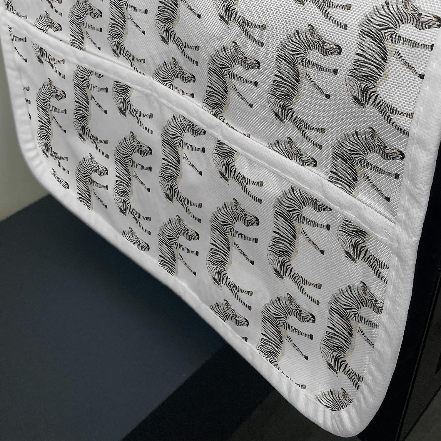 imageAmbesonne Valentines Day Microwave Oven Cover Pattern of Continuous Flying Hearts Birds Love is in the Air Water Resistant Organizer with Pockets for Kitchen 36 x 12 Blush and Pale Cadet BlueEggshell Taupe Grey