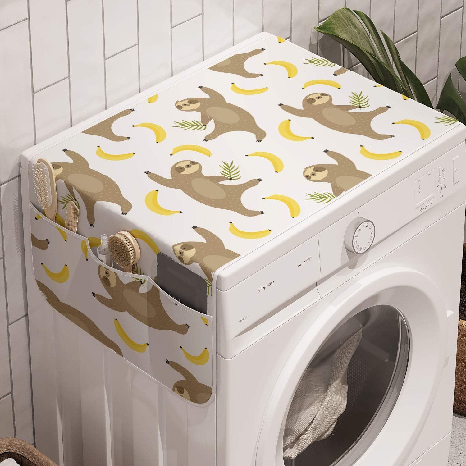 imageAmbesonne Valentines Day Microwave Oven Cover Pattern of Continuous Flying Hearts Birds Love is in the Air Water Resistant Organizer with Pockets for Kitchen 36 x 12 Blush and Pale Cadet BlueCocoa White Yellow