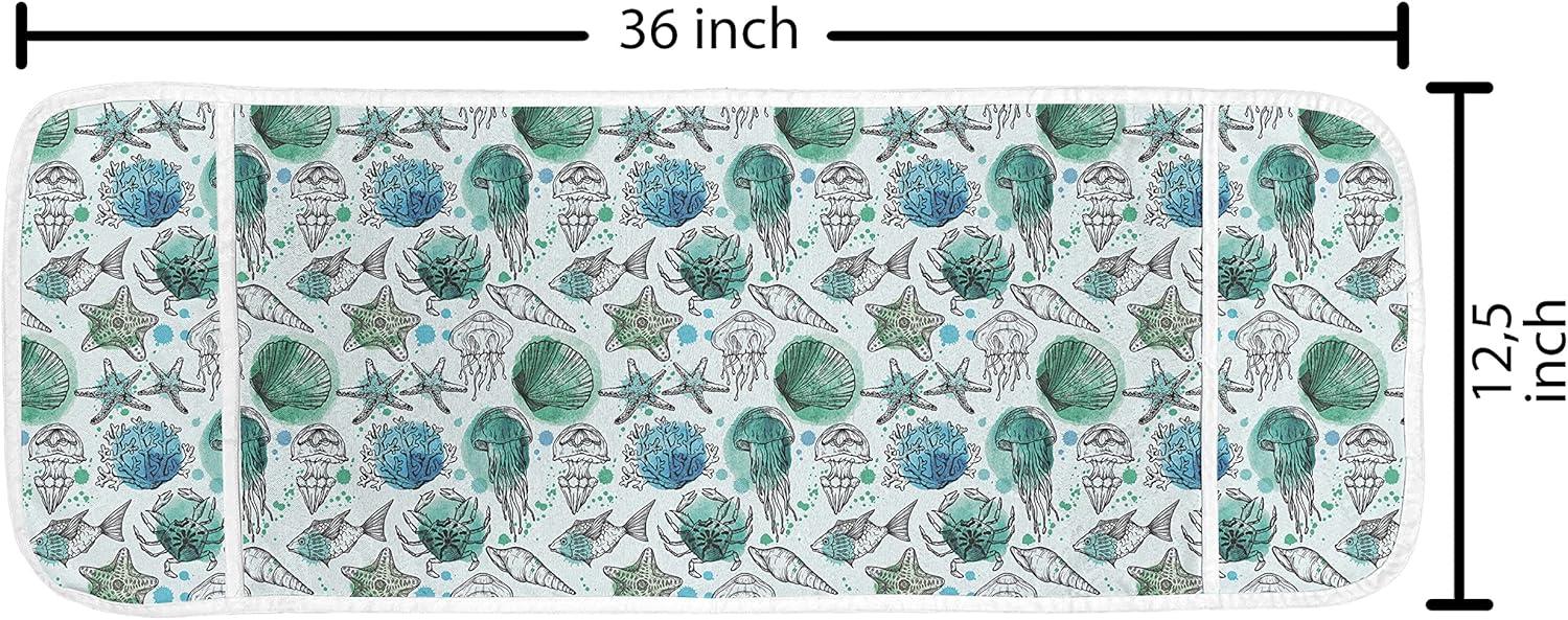 imageAmbesonne Valentines Day Microwave Oven Cover Pattern of Continuous Flying Hearts Birds Love is in the Air Water Resistant Organizer with Pockets for Kitchen 36 x 12 Blush and Pale Cadet BlueSeafoam Deep Sky Blue