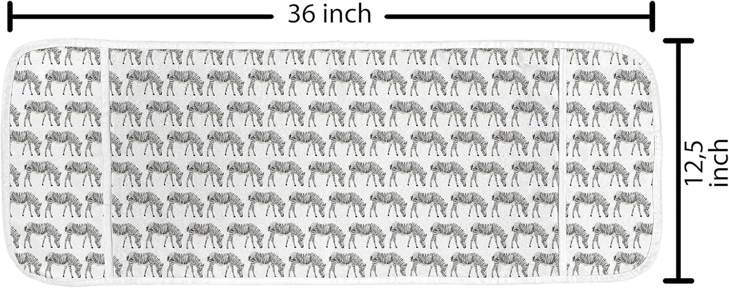 imageAmbesonne Valentines Day Microwave Oven Cover Pattern of Continuous Flying Hearts Birds Love is in the Air Water Resistant Organizer with Pockets for Kitchen 36 x 12 Blush and Pale Cadet BlueEggshell Taupe Grey
