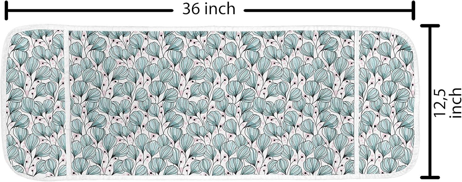 imageAmbesonne Valentines Day Microwave Oven Cover Pattern of Continuous Flying Hearts Birds Love is in the Air Water Resistant Organizer with Pockets for Kitchen 36 x 12 Blush and Pale Cadet BlueRose and Cadet Blue