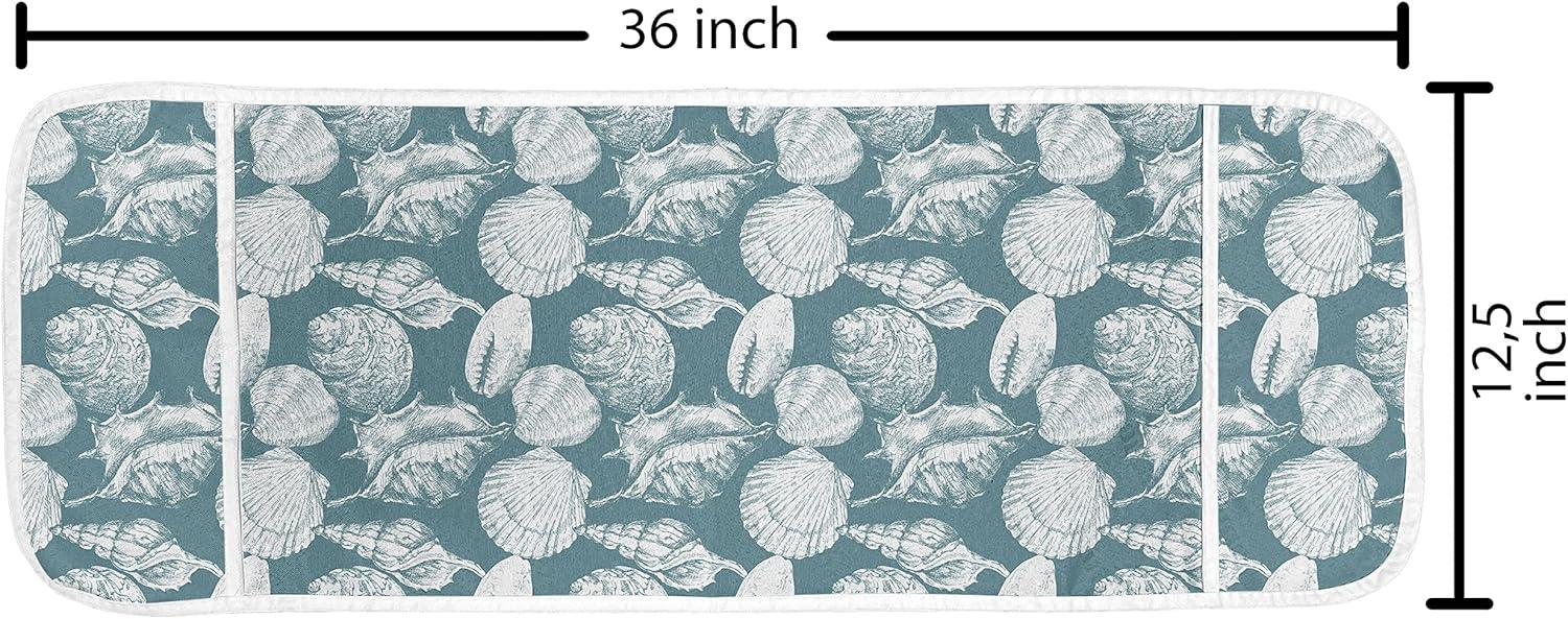 imageAmbesonne Valentines Day Microwave Oven Cover Pattern of Continuous Flying Hearts Birds Love is in the Air Water Resistant Organizer with Pockets for Kitchen 36 x 12 Blush and Pale Cadet BlueDark Cadet Blue White