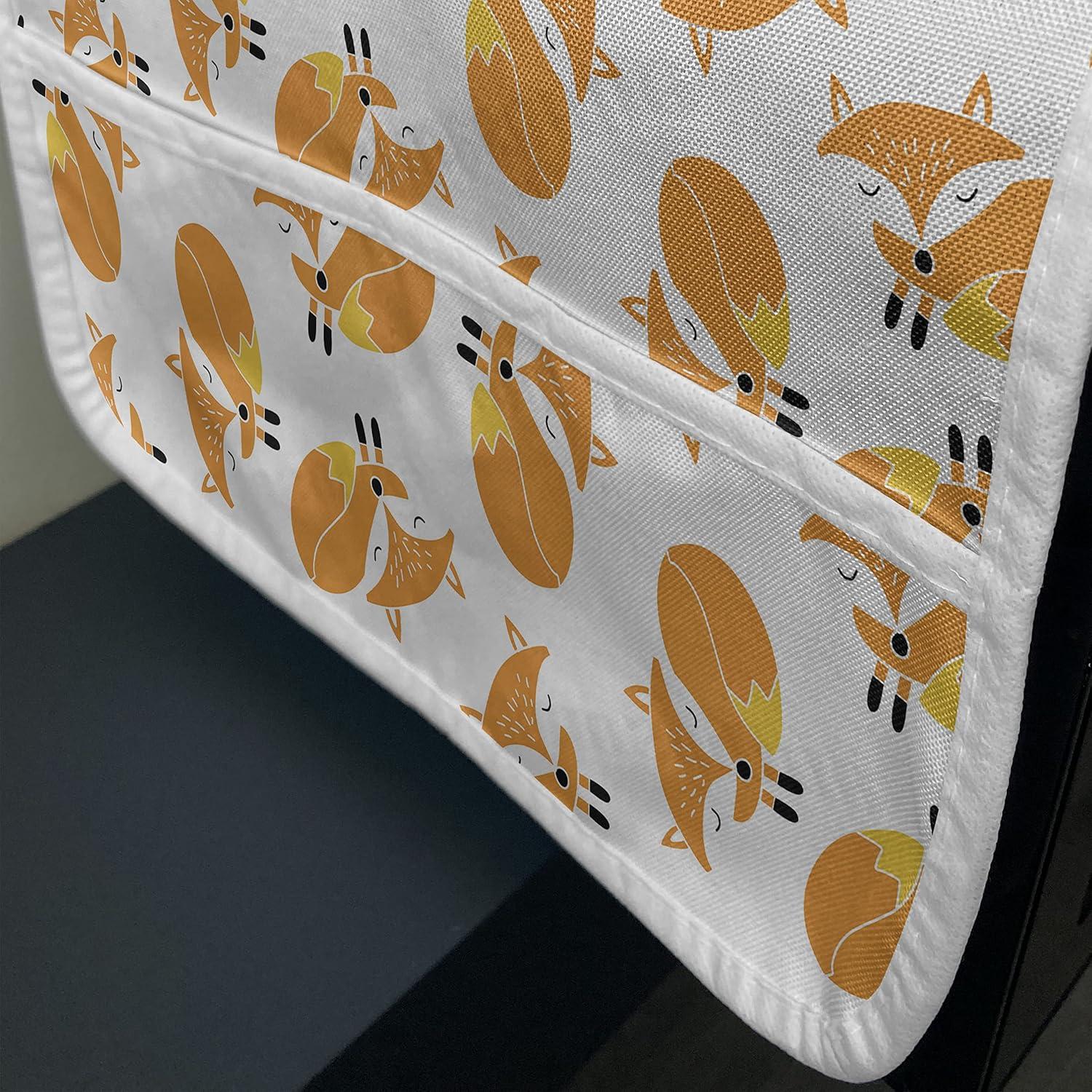 imageAmbesonne Valentines Day Microwave Oven Cover Pattern of Continuous Flying Hearts Birds Love is in the Air Water Resistant Organizer with Pockets for Kitchen 36 x 12 Blush and Pale Cadet BlueMarigold Earth Yellow