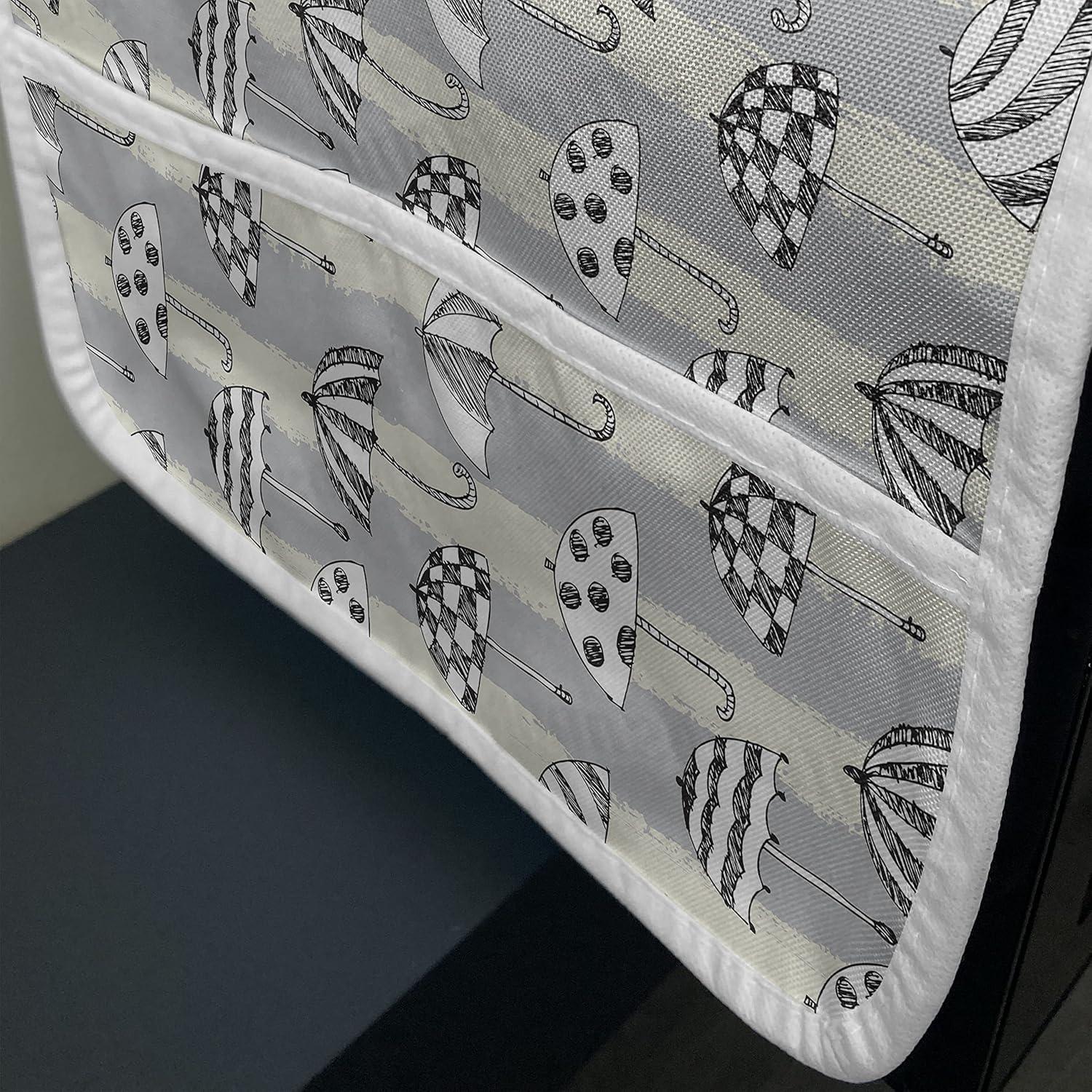 imageAmbesonne Valentines Day Microwave Oven Cover Pattern of Continuous Flying Hearts Birds Love is in the Air Water Resistant Organizer with Pockets for Kitchen 36 x 12 Blush and Pale Cadet BluePale Grey and Eggshell
