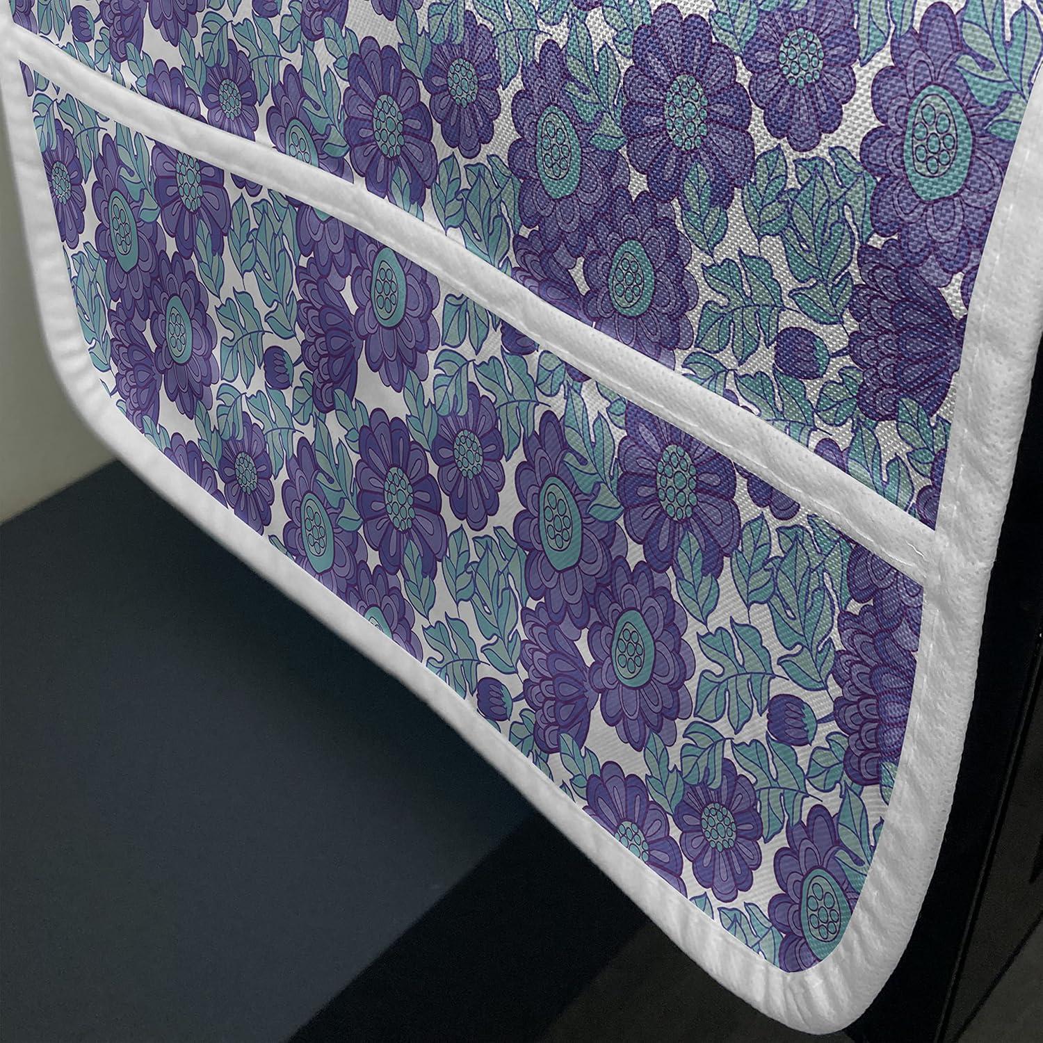imageAmbesonne Valentines Day Microwave Oven Cover Pattern of Continuous Flying Hearts Birds Love is in the Air Water Resistant Organizer with Pockets for Kitchen 36 x 12 Blush and Pale Cadet BluePale Seafoam Blue Violet