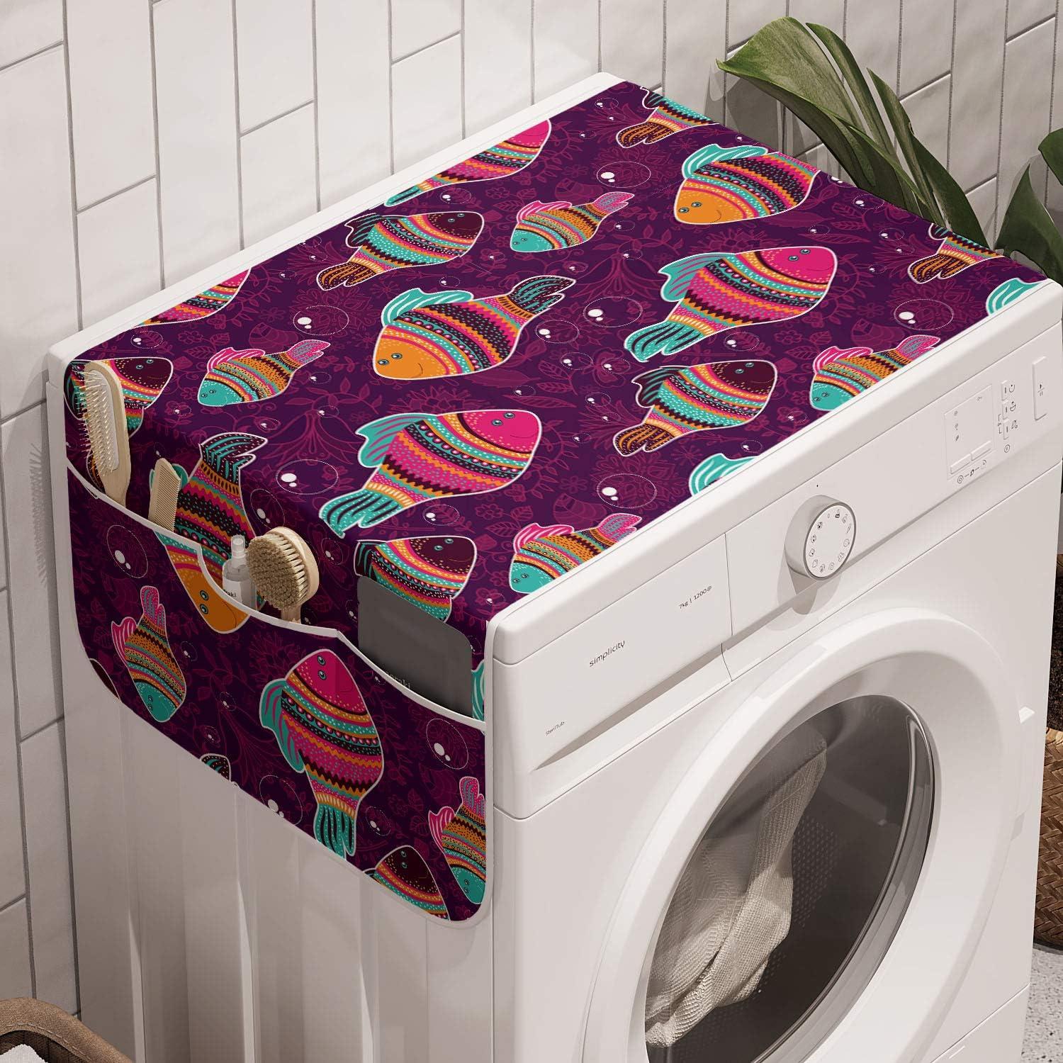 imageAmbesonne Valentines Day Microwave Oven Cover Pattern of Continuous Flying Hearts Birds Love is in the Air Water Resistant Organizer with Pockets for Kitchen 36 x 12 Blush and Pale Cadet BluePlum Purple