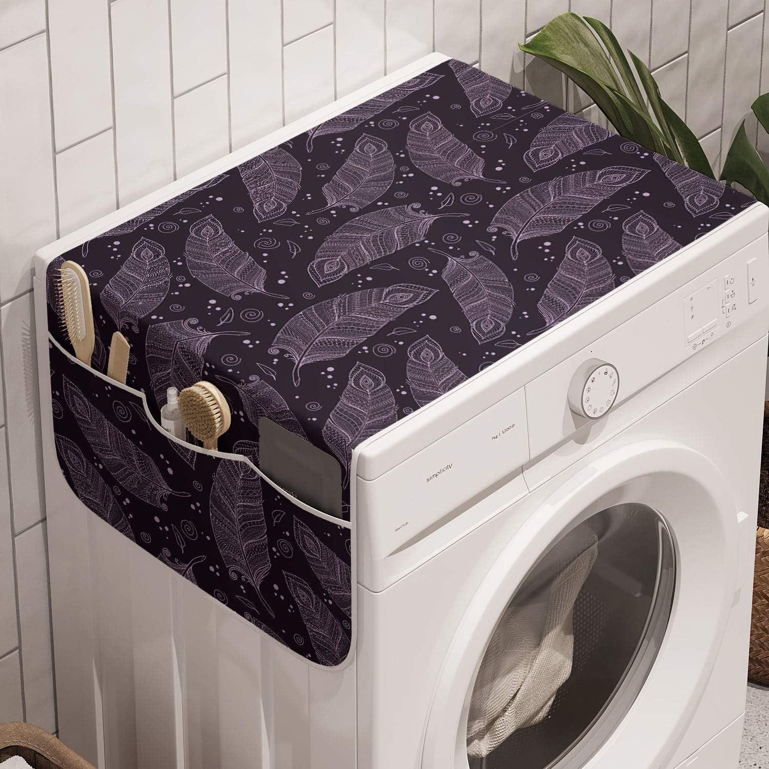 imageAmbesonne Valentines Day Microwave Oven Cover Pattern of Continuous Flying Hearts Birds Love is in the Air Water Resistant Organizer with Pockets for Kitchen 36 x 12 Blush and Pale Cadet BluePale Eggplant Lilac