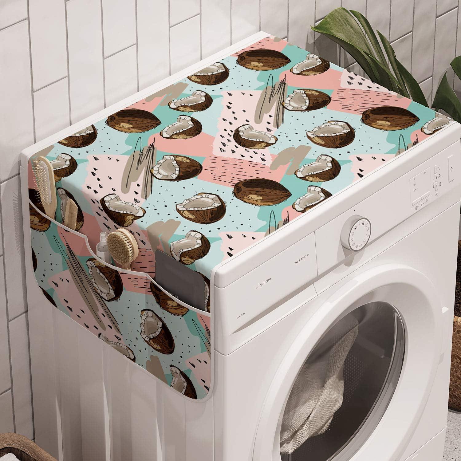 imageAmbesonne Valentines Day Microwave Oven Cover Pattern of Continuous Flying Hearts Birds Love is in the Air Water Resistant Organizer with Pockets for Kitchen 36 x 12 Blush and Pale Cadet BlueBlush Brown Pale Blue