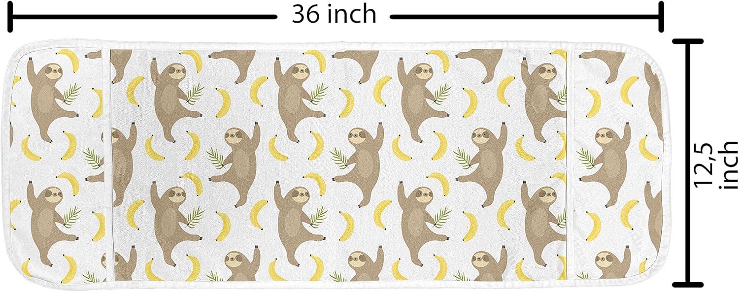 imageAmbesonne Valentines Day Microwave Oven Cover Pattern of Continuous Flying Hearts Birds Love is in the Air Water Resistant Organizer with Pockets for Kitchen 36 x 12 Blush and Pale Cadet BlueCocoa White Yellow