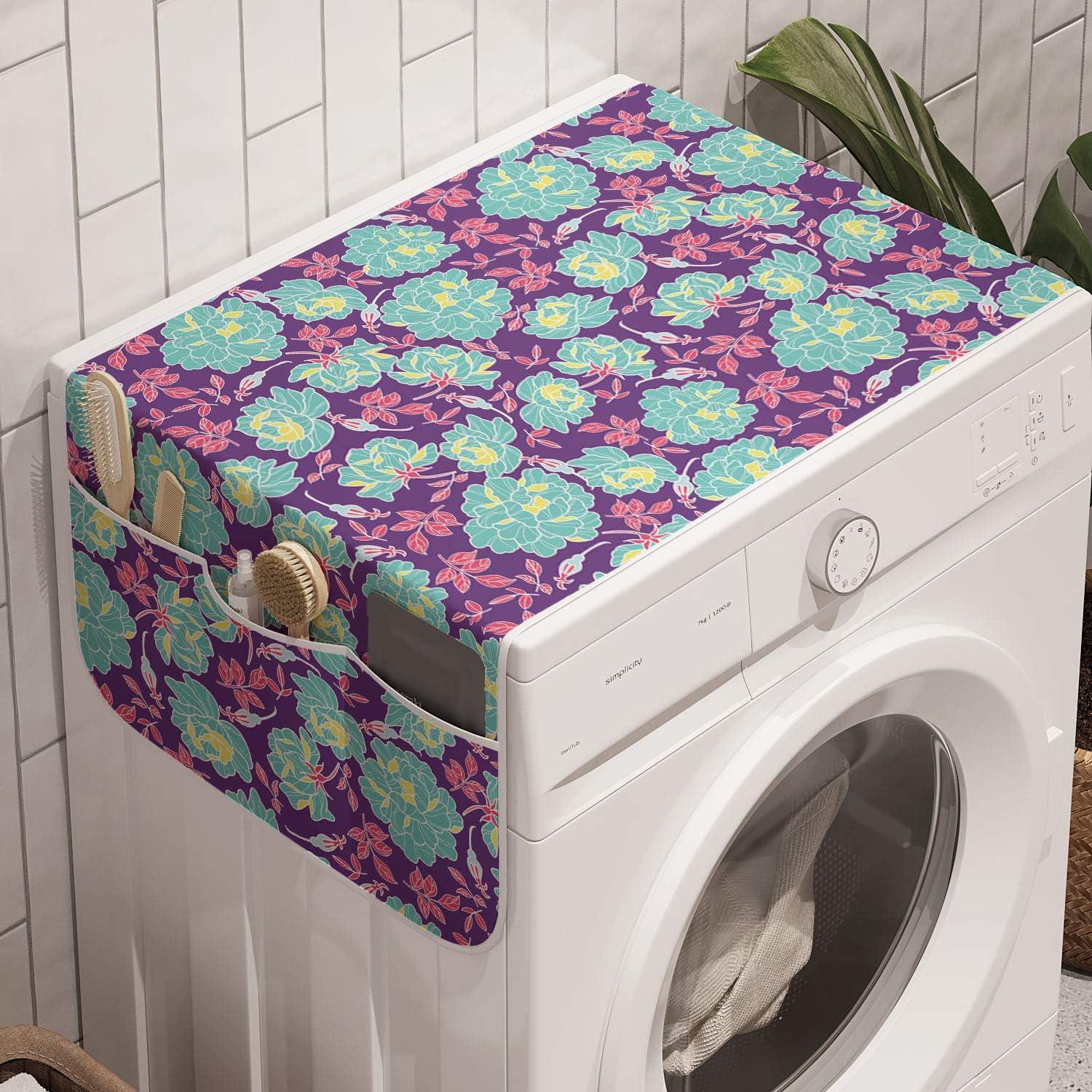 imageAmbesonne Valentines Day Microwave Oven Cover Pattern of Continuous Flying Hearts Birds Love is in the Air Water Resistant Organizer with Pockets for Kitchen 36 x 12 Blush and Pale Cadet BlueSeafoam Violet