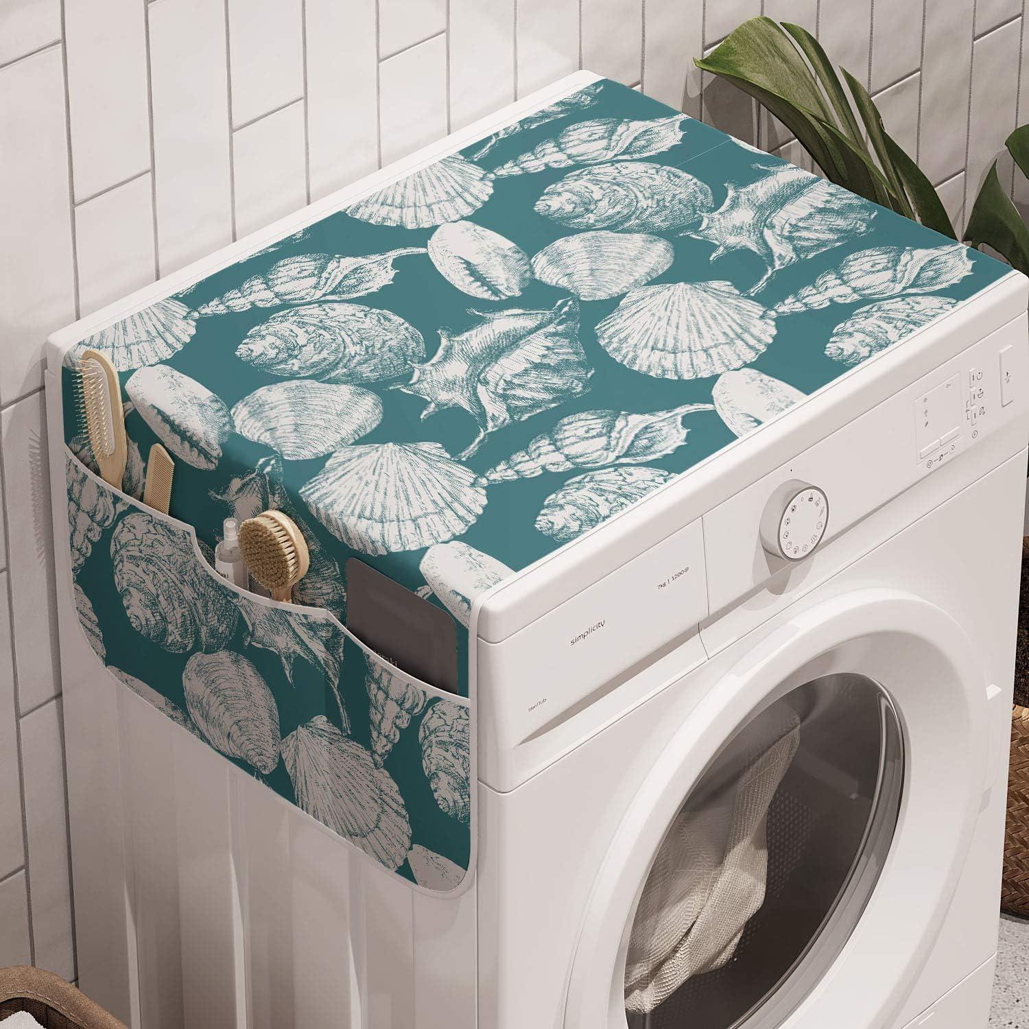 imageAmbesonne Valentines Day Microwave Oven Cover Pattern of Continuous Flying Hearts Birds Love is in the Air Water Resistant Organizer with Pockets for Kitchen 36 x 12 Blush and Pale Cadet BlueDark Cadet Blue White