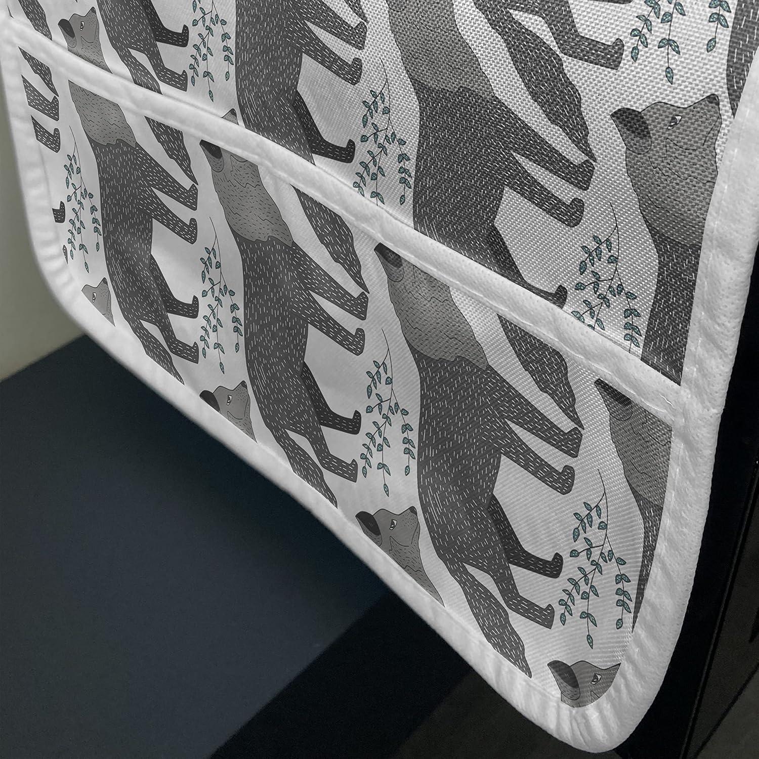 imageAmbesonne Valentines Day Microwave Oven Cover Pattern of Continuous Flying Hearts Birds Love is in the Air Water Resistant Organizer with Pockets for Kitchen 36 x 12 Blush and Pale Cadet BlueDark Grey Cadet Blue