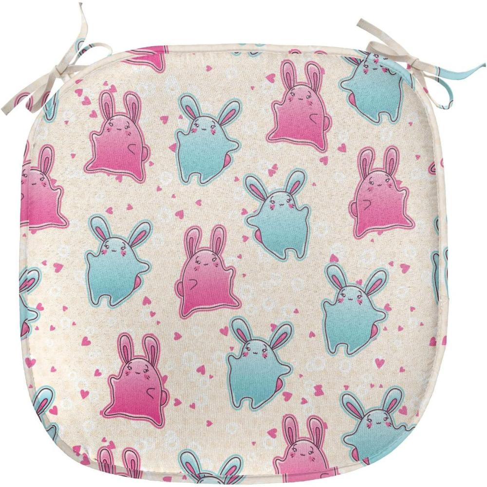 imageAmbesonne Angel Chair Seating Cushion Set of 2 Medieval Marry Love Angel Playing Music Valentine Cupid Date Dove Marriage AntiSlip Seat Padding for Kitchen amp Patio 16x16 Eggshell Ruby CaramelPale Blue Pink Beige
