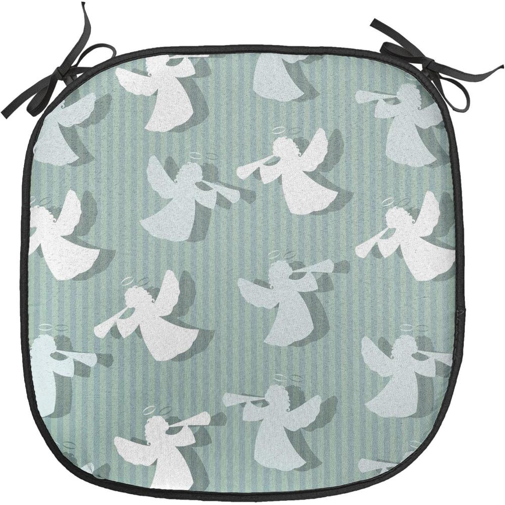 imageAmbesonne Angel Chair Seating Cushion Set of 2 Medieval Marry Love Angel Playing Music Valentine Cupid Date Dove Marriage AntiSlip Seat Padding for Kitchen amp Patio 16x16 Eggshell Ruby CaramelPale Almond Green White
