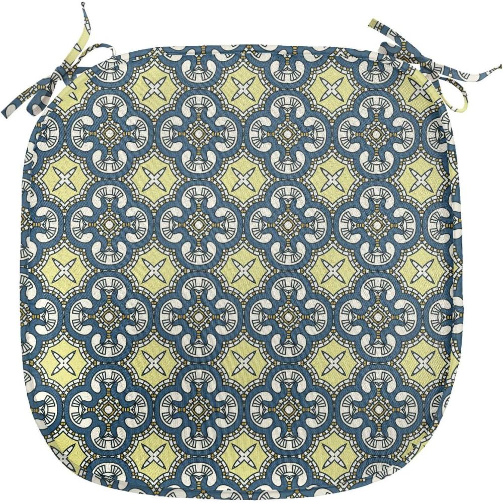 imageAmbesonne Angel Chair Seating Cushion Set of 2 Medieval Marry Love Angel Playing Music Valentine Cupid Date Dove Marriage AntiSlip Seat Padding for Kitchen amp Patio 16x16 Eggshell Ruby CaramelPale Yellow Dark Blue