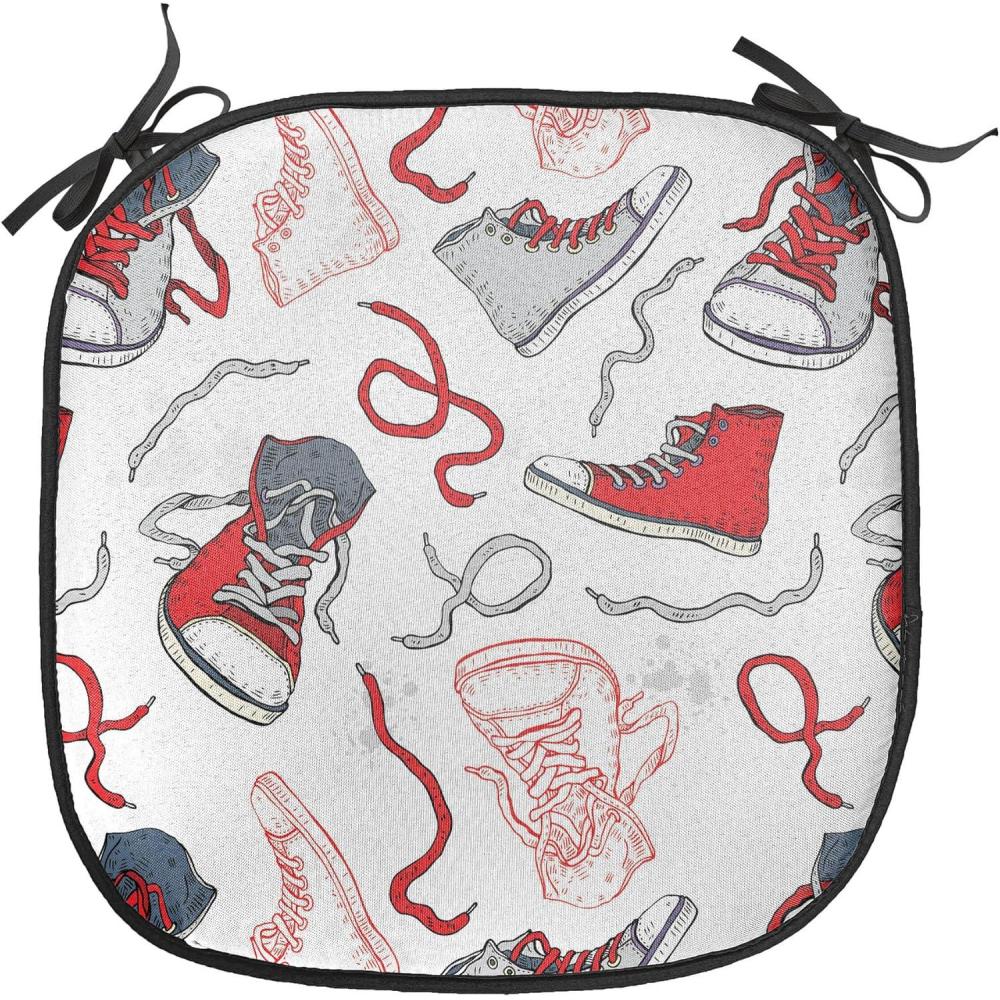 imageAmbesonne Angel Chair Seating Cushion Set of 2 Medieval Marry Love Angel Playing Music Valentine Cupid Date Dove Marriage AntiSlip Seat Padding for Kitchen amp Patio 16x16 Eggshell Ruby CaramelVermilion White Grey