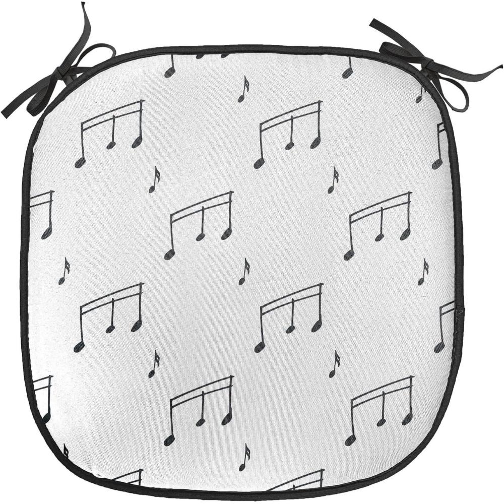 imageAmbesonne Feminine Chair Seating Cushion Set of 4 Pattern of Lipstick Kiss Marks Woman Valentines Wedding Theme Illustration AntiSlip Seat Padding for Kitchen amp Patio 16x16 White RedCharcoal Grey