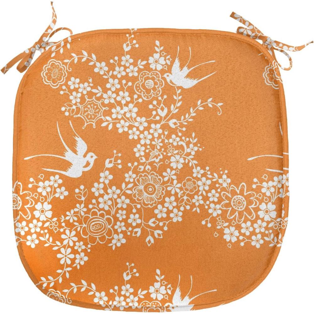 imageAmbesonne Feminine Chair Seating Cushion Set of 4 Pattern of Lipstick Kiss Marks Woman Valentines Wedding Theme Illustration AntiSlip Seat Padding for Kitchen amp Patio 16x16 White RedMarigold White