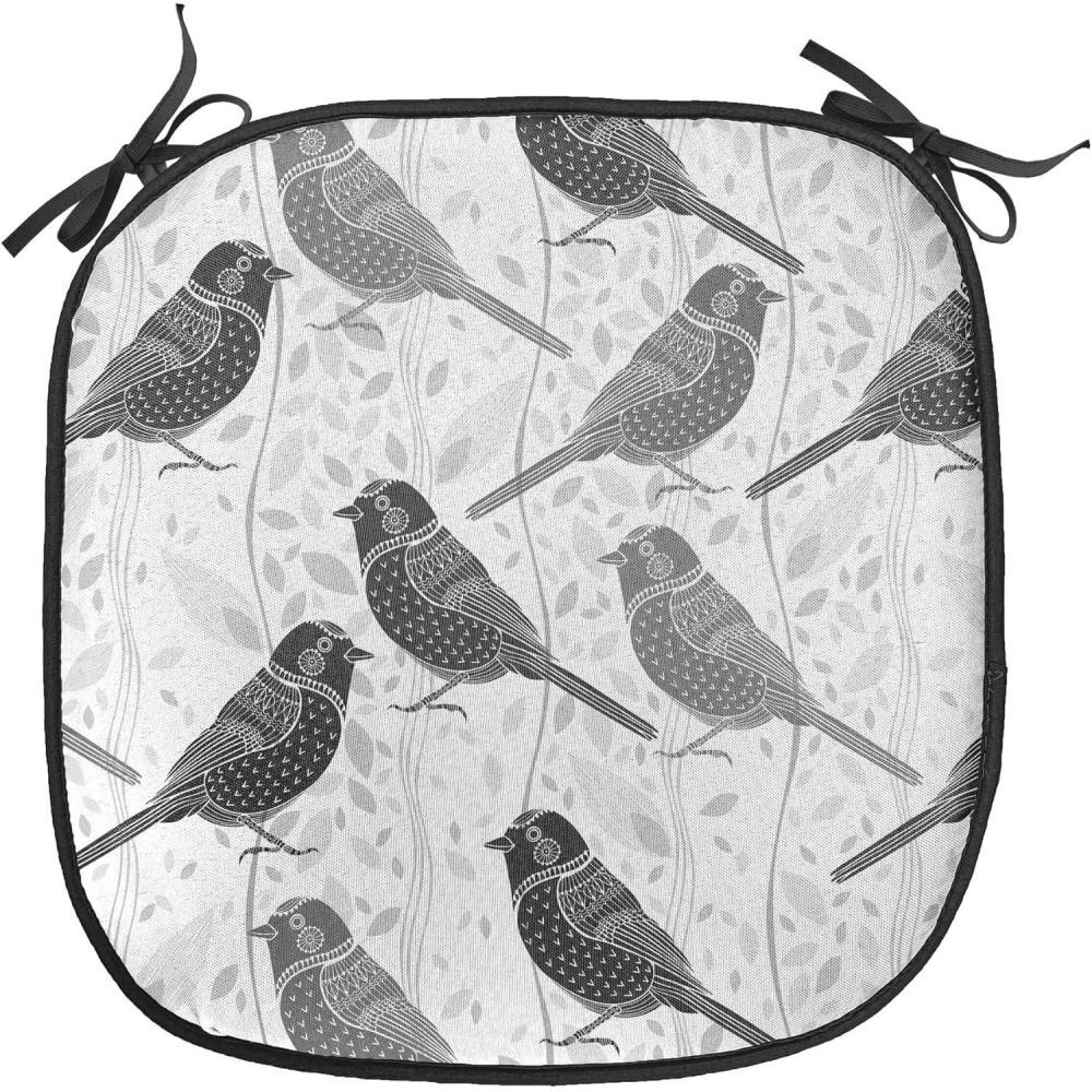 imageAmbesonne Feminine Chair Seating Cushion Set of 4 Pattern of Lipstick Kiss Marks Woman Valentines Wedding Theme Illustration AntiSlip Seat Padding for Kitchen amp Patio 16x16 White RedGrey White Black