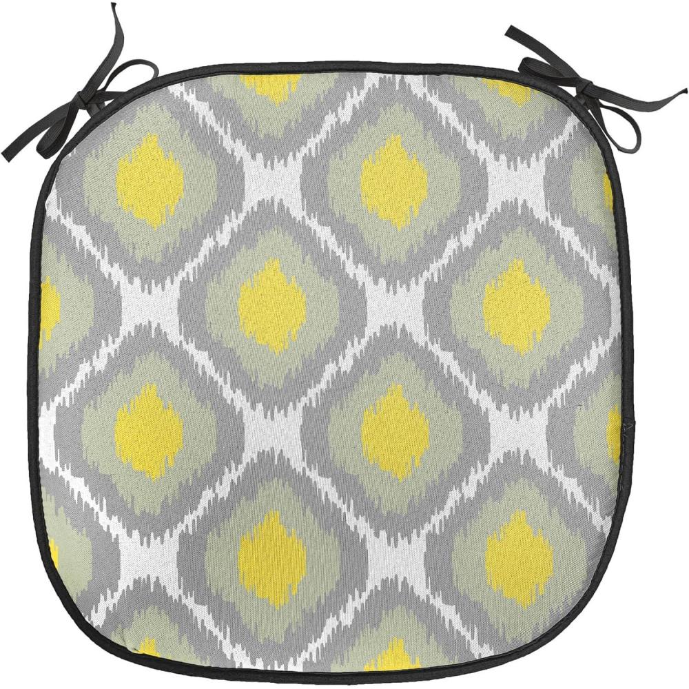 imageAmbesonne Feminine Chair Seating Cushion Set of 4 Pattern of Lipstick Kiss Marks Woman Valentines Wedding Theme Illustration AntiSlip Seat Padding for Kitchen amp Patio 16x16 White RedGrey White Yellow