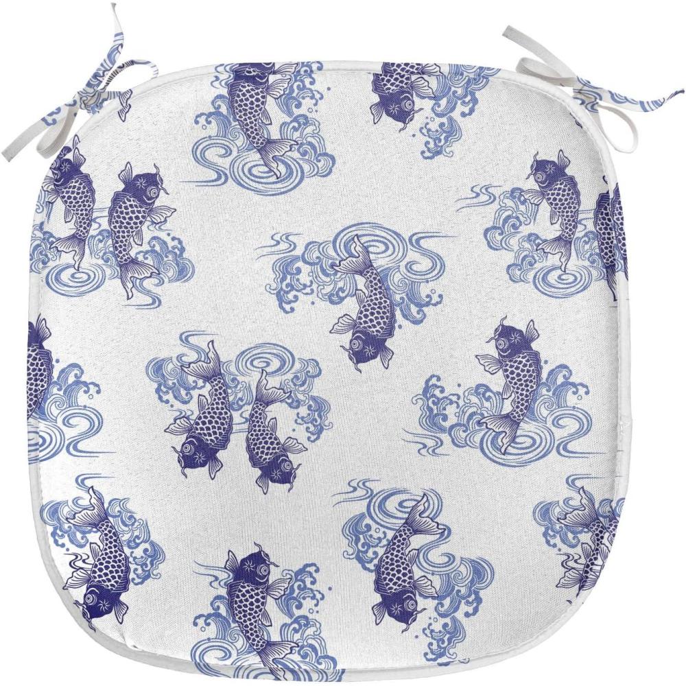imageAmbesonne Feminine Chair Seating Cushion Set of 4 Pattern of Lipstick Kiss Marks Woman Valentines Wedding Theme Illustration AntiSlip Seat Padding for Kitchen amp Patio 16x16 White RedDark Blue