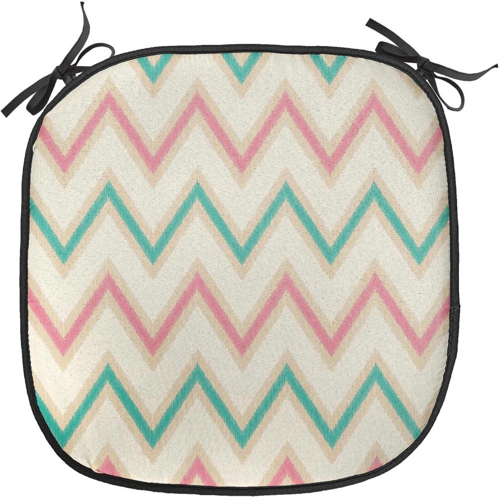imageAmbesonne Feminine Chair Seating Cushion Set of 4 Pattern of Lipstick Kiss Marks Woman Valentines Wedding Theme Illustration AntiSlip Seat Padding for Kitchen amp Patio 16x16 White RedPink Cream Green