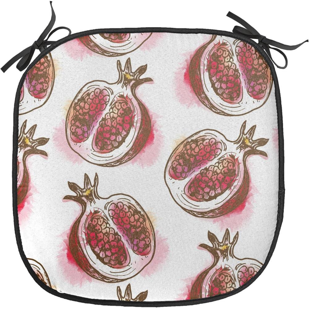 imageAmbesonne Fruits Chair Seating Cushion Set of 8 Retro Valentine Theme with Strawberry Love Happiness Merry Lucky Image AntiSlip Seat Padding for Kitchen amp Patio 16x16 Eggshell Ruby Army GreenRed Umber Rose