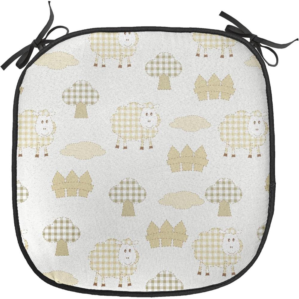 imageAmbesonne Fruits Chair Seating Cushion Set of 8 Retro Valentine Theme with Strawberry Love Happiness Merry Lucky Image AntiSlip Seat Padding for Kitchen amp Patio 16x16 Eggshell Ruby Army GreenWhite Khaki Ivory