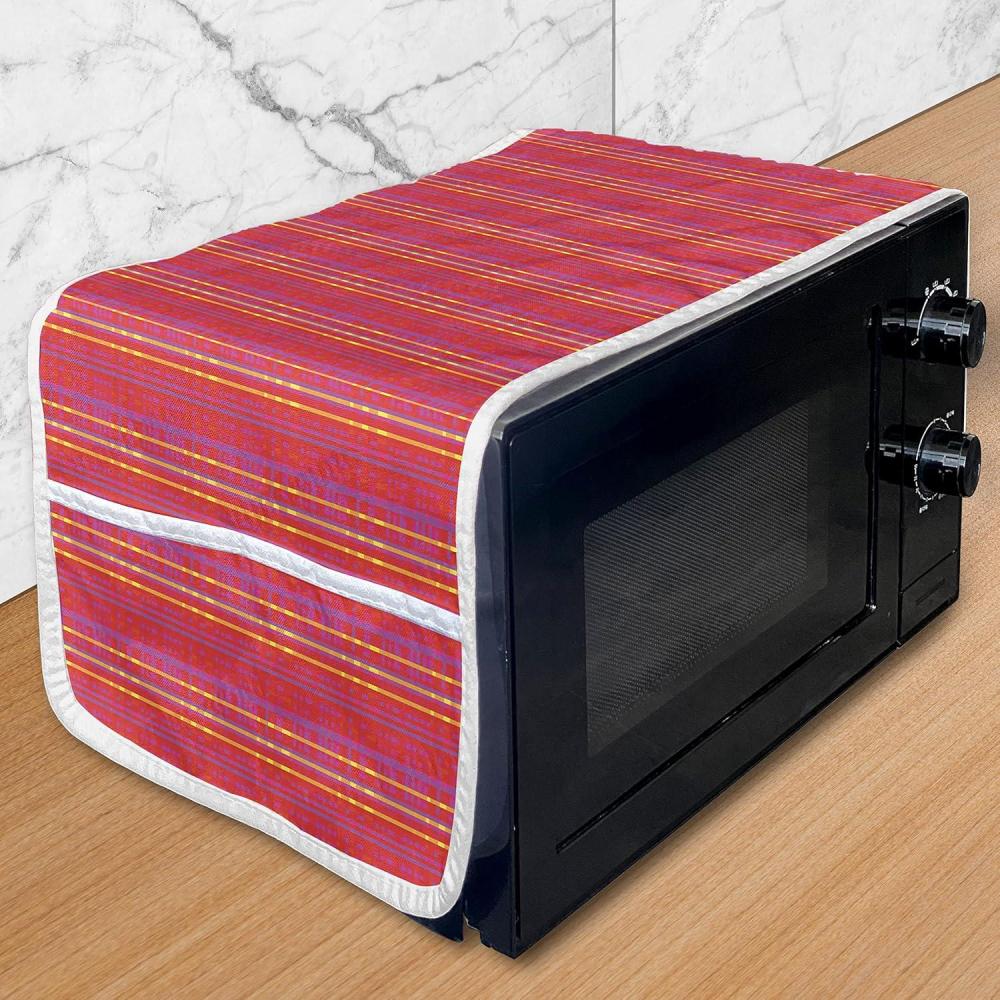 imageAmbesonne Heart Microwave Oven Cover Valentines Days Theme Romance Pattern in Simplistic Style Rhythmic Water Resistant Organizer with Pockets for Kitchen 36 x 12 Baby Pink and Dark TaupeDark Coral and Yellow