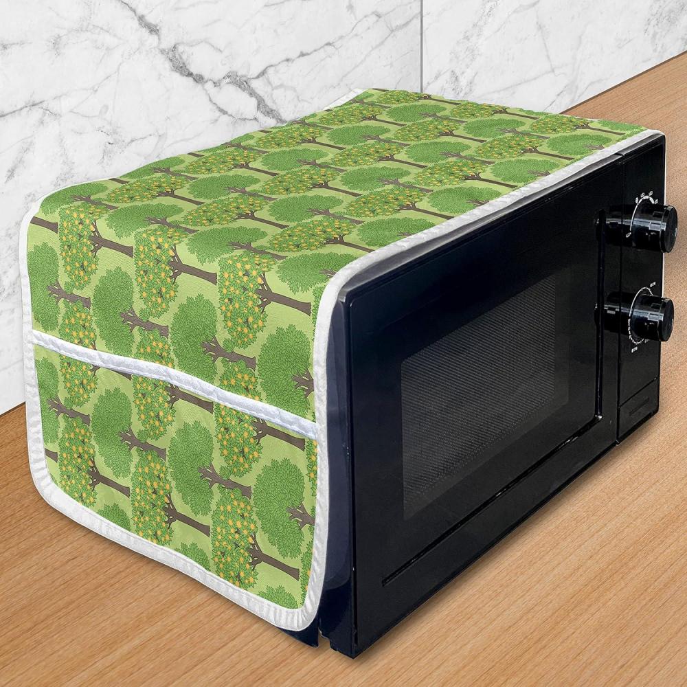 imageAmbesonne Heart Microwave Oven Cover Valentines Days Theme Romance Pattern in Simplistic Style Rhythmic Water Resistant Organizer with Pockets for Kitchen 36 x 12 Baby Pink and Dark TaupeLime Green Umber