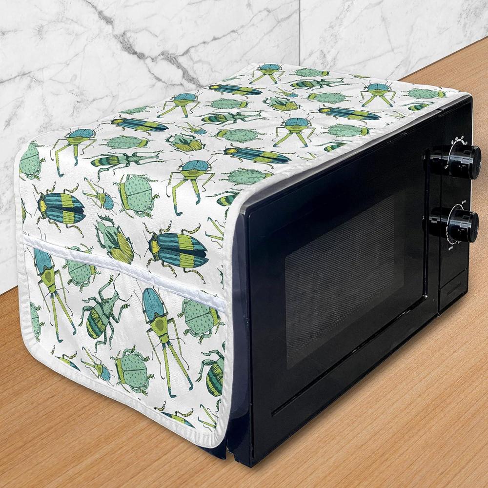 imageAmbesonne Heart Microwave Oven Cover Valentines Days Theme Romance Pattern in Simplistic Style Rhythmic Water Resistant Organizer with Pockets for Kitchen 36 x 12 Baby Pink and Dark TaupeHunter Green Mint Green