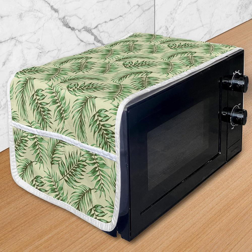 imageAmbesonne Heart Microwave Oven Cover Valentines Days Theme Romance Pattern in Simplistic Style Rhythmic Water Resistant Organizer with Pockets for Kitchen 36 x 12 Baby Pink and Dark TaupeFern Green Pastel Green