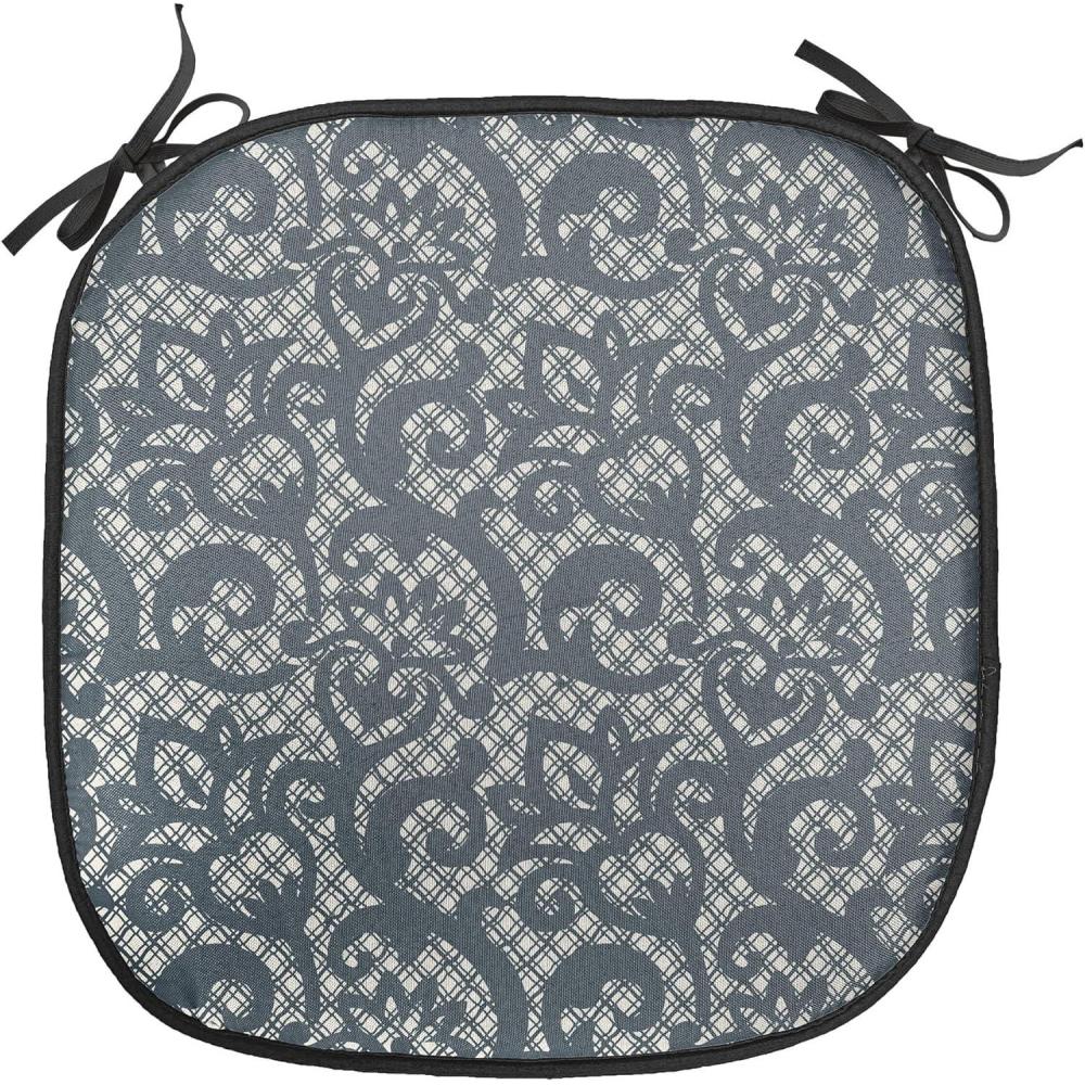 imageAmbesonne Hearts Chair Seating Cushion Set of 8 Valentines Day Themed Ornate Romantic Pink Circles and Shapes on Dark Background AntiSlip Seat Padding for Kitchen amp Patio 16x16 Pink BrownTeal Beige