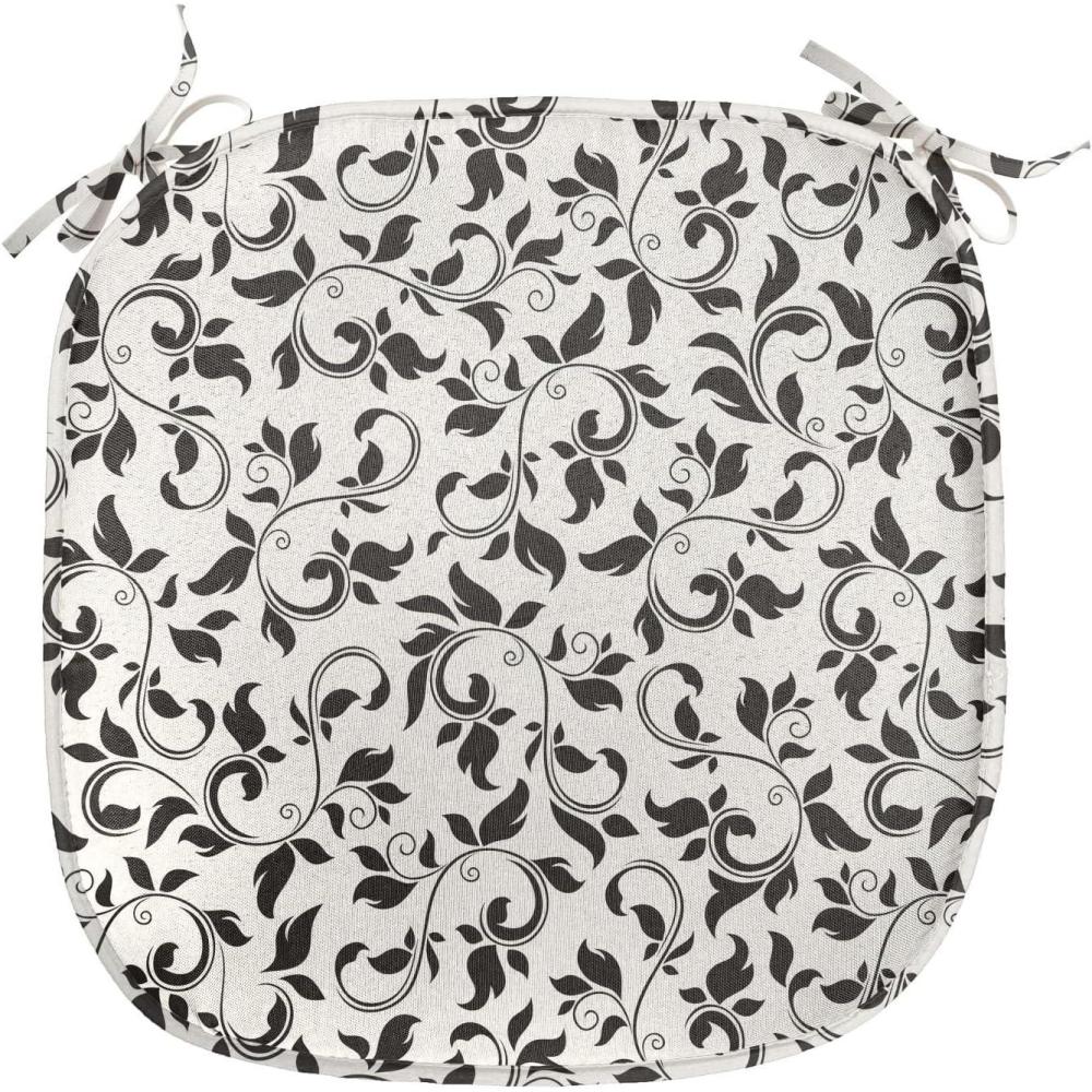 imageAmbesonne Hearts Chair Seating Cushion Set of 8 Valentines Day Themed Ornate Romantic Pink Circles and Shapes on Dark Background AntiSlip Seat Padding for Kitchen amp Patio 16x16 Pink BrownBlack Cream