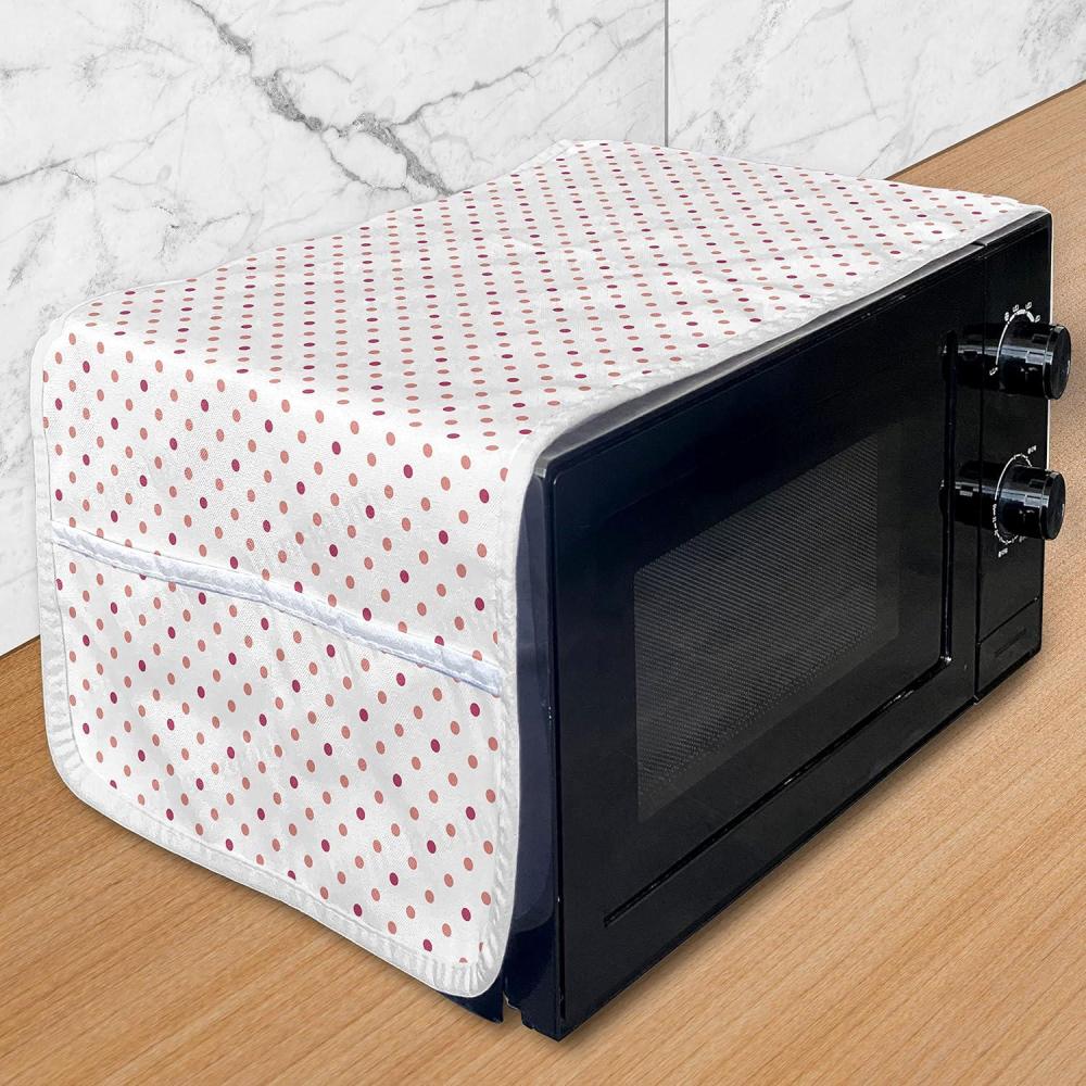 imageAmbesonne Hot Pink Microwave Oven Cover Valentines Day Inspired Black Mini Hearts on Fuchsia Backdrop Abstract Design Water Resistant Organizer with Pockets for Kitchen 36 x 12 Fuchsia BlackCoral Hot Pink White